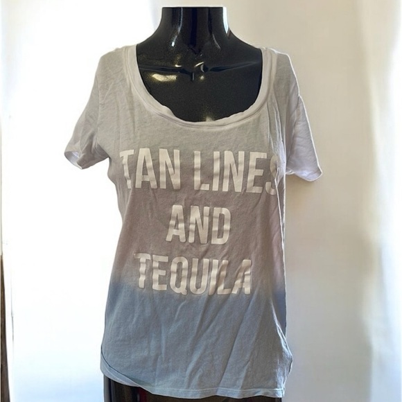 Express White and Blue Gradient Women's Top - Picture 1 of 6